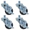 Bk Resources 3-inch Threaded Stem Casters, Gray Rubber Wheels, Top Lock Brake, 300lb Capacity, 4PK 3SBR-6ST-GR-PS4 - alternate 1